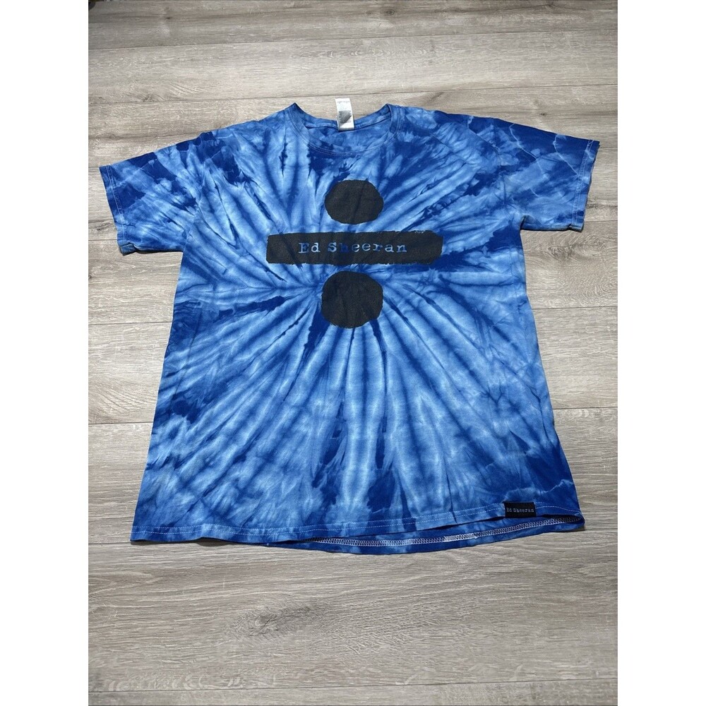 Ed Sheeran Divide Blue Black Tie Dye Short Sleeve T Shirt Official Merchandise L